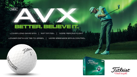 Titleist AVX custom printed golf balls